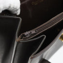 Christian Dior Hand Bag Leather Brown Gold Auth 182077-21
