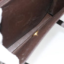 Christian Dior Hand Bag Leather Brown Gold Auth 182077-23