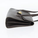 Christian Dior Hand Bag Leather Brown Gold Auth 182077-5