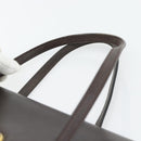 Christian Dior Hand Bag Leather Brown Gold Auth 182077-8