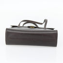 Christian Dior Hand Bag Leather Brown Gold Auth 182077-9