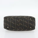 FENDI Zucca Canvas Hand Bag Black Brown Auth 182079-10