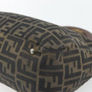 FENDI Zucca Canvas Hand Bag Black Brown Auth 182079-13