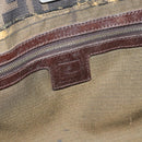 FENDI Zucca Canvas Hand Bag Black Brown Auth 182079-17