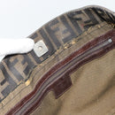 FENDI Zucca Canvas Hand Bag Black Brown Auth 182079-18