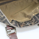 FENDI Zucca Canvas Hand Bag Black Brown Auth 182079-20