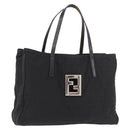 FENDI Zucca Canvas Handtasche Schwarz Silber Auth 182080-1