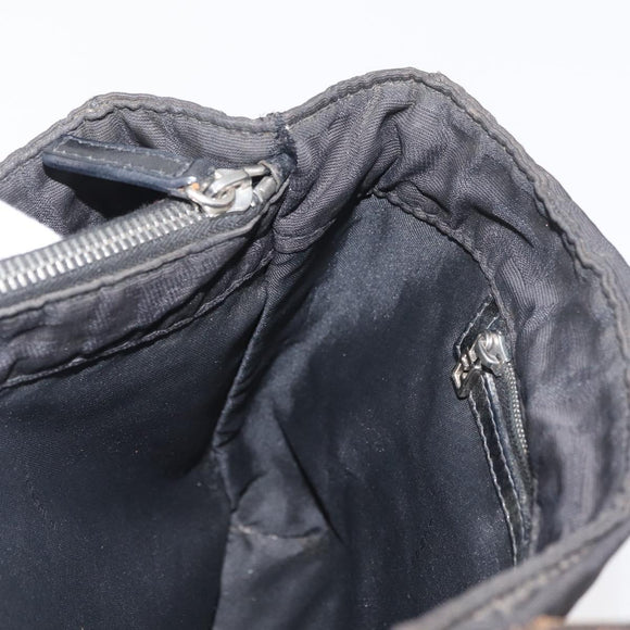 FENDI Zucca Canvas Handtasche Schwarz Silber Auth 182080