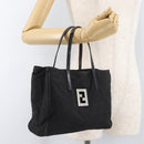 FENDI Zucca Canvas Handtasche Schwarz Silber Auth 182080-27