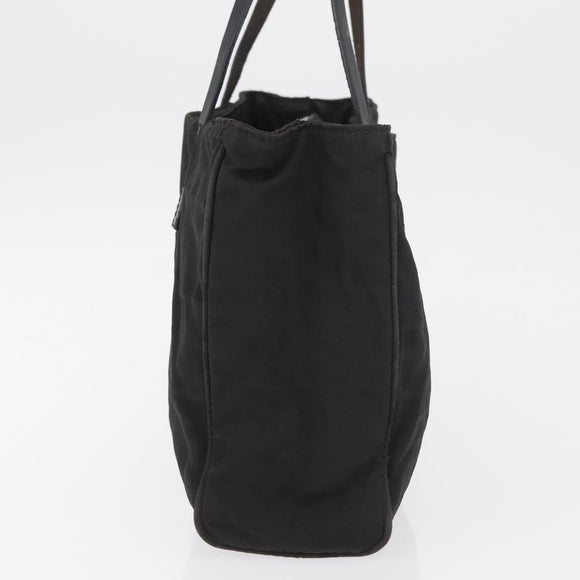 FENDI Zucca Canvas Handtasche Schwarz Silber Auth 182080