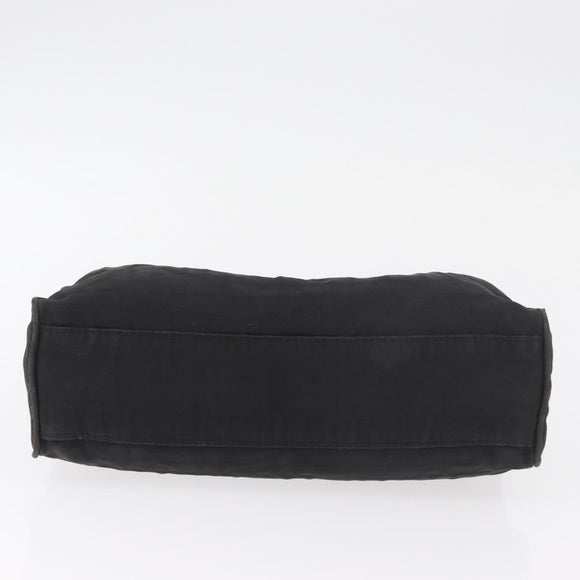 FENDI Zucca Canvas Handtasche Schwarz Silber Auth 182080