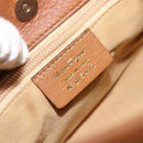 Salvatore Ferragamo Gancini Shoulder Bag Leather Brown Gold Auth 182081A-12