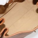 Salvatore Ferragamo Gancini Shoulder Bag Leather Brown Gold Auth 182081A-11
