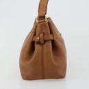 Salvatore Ferragamo Gancini Shoulder Bag Leather Brown Gold Auth 182081A-4