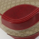 CELINE Macadam Canvas Shoulder Bag PVC Leather Beige Gold Auth 182083-11