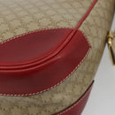 CELINE Macadam Canvas Shoulder Bag PVC Leather Beige Gold Auth 182083-12