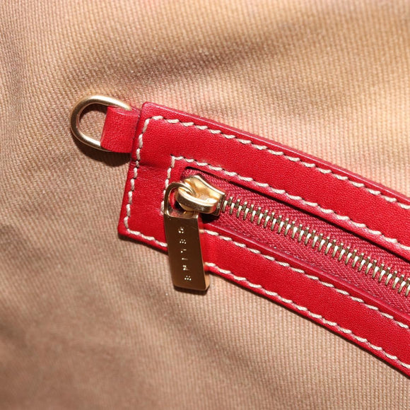 CELINE Macadam Canvas Shoulder Bag PVC Leather Beige Gold Auth 182083