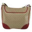 CELINE Macadam Canvas Shoulder Bag PVC Leather Beige Gold Auth 182083-2