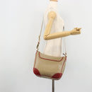 CELINE Macadam Canvas Shoulder Bag PVC Leather Beige Gold Auth 182083-22
