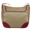 CELINE Macadam Canvas Shoulder Bag PVC Leather Beige Gold Auth 182083-3