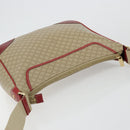 CELINE Macadam Canvas Shoulder Bag PVC Leather Beige Gold Auth 182083-6