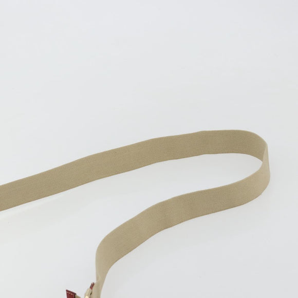 CELINE Macadam Canvas Shoulder Bag PVC Leather Beige Gold Auth 182083