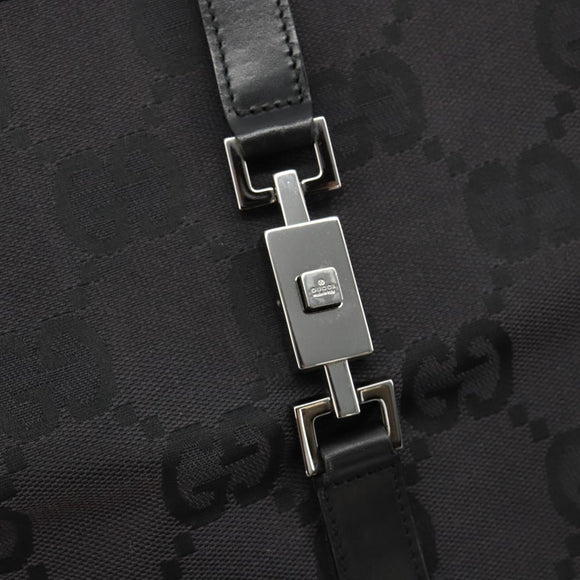 GUCCI GG Canvas Draagtas Zwart Zilver 002 1064 3444 Auth 182085A