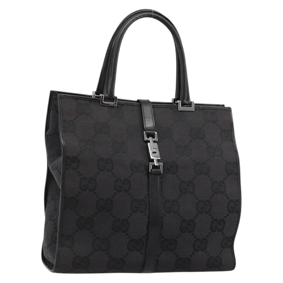 GUCCI GG Canvas Draagtas Zwart Zilver 002 1064 3444 Auth 182085A