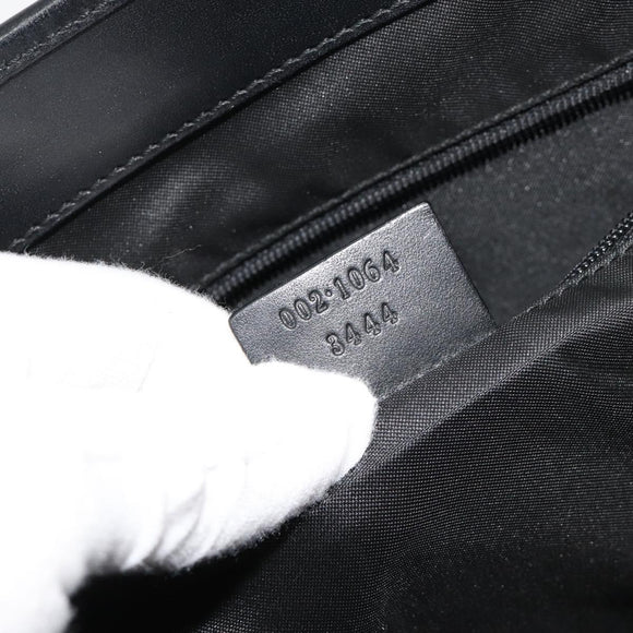 GUCCI GG Canvas Draagtas Zwart Zilver 002 1064 3444 Auth 182085A