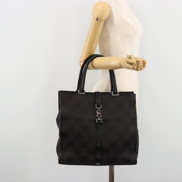 GUCCI GG Canvas Draagtas Zwart Zilver 002 1064 3444 Auth 182085A