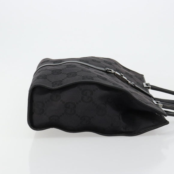GUCCI GG Canvas Draagtas Zwart Zilver 002 1064 3444 Auth 182085A