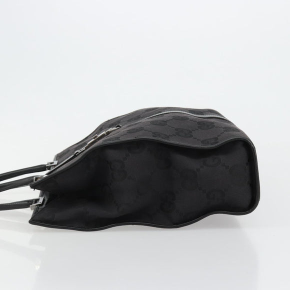 GUCCI GG Canvas Draagtas Zwart Zilver 002 1064 3444 Auth 182085A