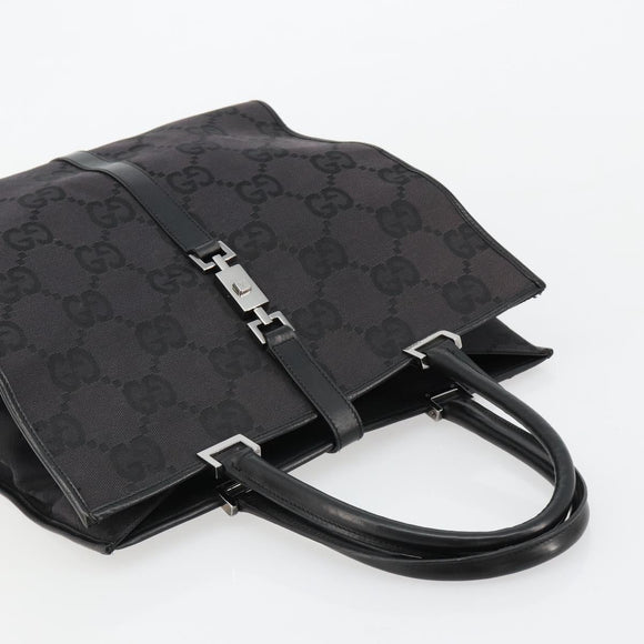 GUCCI GG Canvas Draagtas Zwart Zilver 002 1064 3444 Auth 182085A