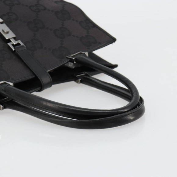 GUCCI GG Canvas Draagtas Zwart Zilver 002 1064 3444 Auth 182085A