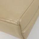 GUCCI Shoulder Bag Patent leather Beige Silver Auth 182087-9