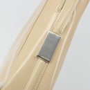 GUCCI Shoulder Bag Patent leather Beige Silver Auth 182087-10