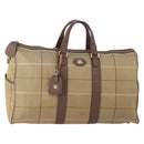 Burberrys Nova Check Boston Bag Canvas Beige Gold Auth 182091-1