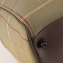 Burberrys Nova Check Boston Bag Canvas Beige Gold Auth 182091-11