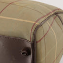 Burberrys Nova Check Boston Bag Canvas Beige Gold Auth 182091-12