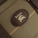 Burberrys Nova Check Boston Bag Canvas Beige Gold Auth 182091-14