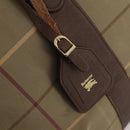 Burberrys Nova Check Boston Bag Canvas Beige Gold Auth 182091-15