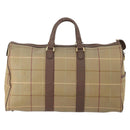 Burberrys Nova Check Boston Bag Canvas Beige Gold Auth 182091-3