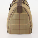 Burberrys Nova Check Boston Bag Canvas Beige Gold Auth 182091-4