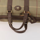 Burberrys Nova Check Boston Bag Canvas Beige Gold Auth 182091-7