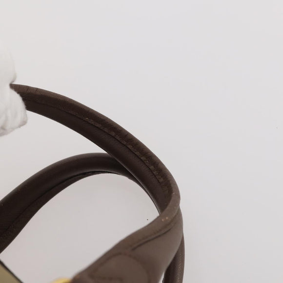 Burberrys Nova Check Boston Bag Canvas Beige Gold Auth 182091