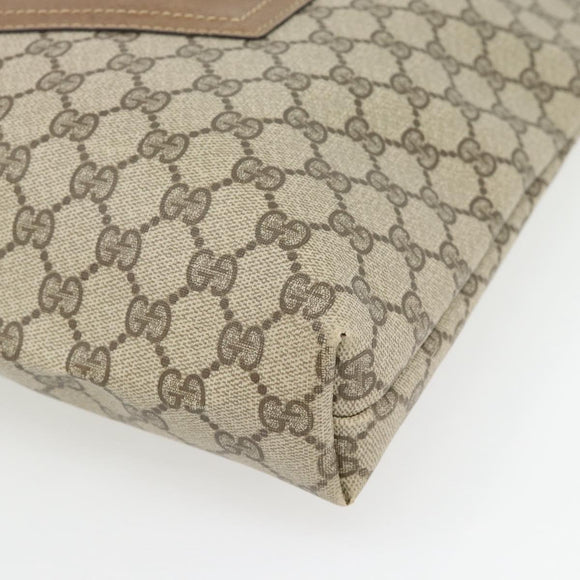 GUCCI GG Supreme Web Sherry Line Tote Bag PVC Beige Red Green Auth 182092