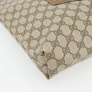 GUCCI GG Supreme Web Sherry Line Tote Bag PVC Beige Red Green Auth 182092-14