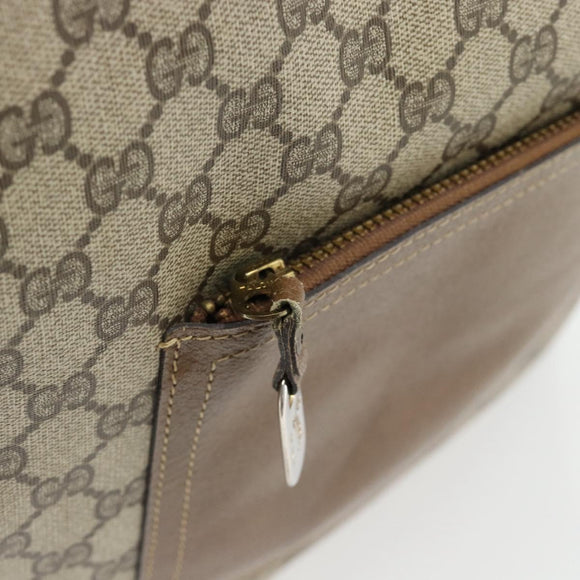 GUCCI GG Supreme Web Sherry Line Tote Bag PVC Beige Red Green Auth 182092