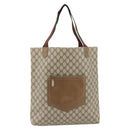 GUCCI GG Supreme Web Sherry Line Tote Bag PVC Beige Red Green Auth 182092-13