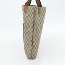 GUCCI GG Supreme Web Sherry Line Tote Bag PVC Beige Red Green Auth 182092-4